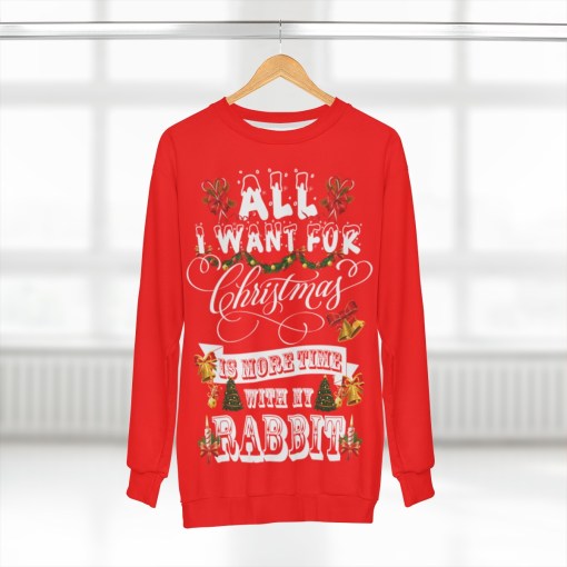 Christmas Is More Time With My Rabbit – Aop Unisex Sweatshirt