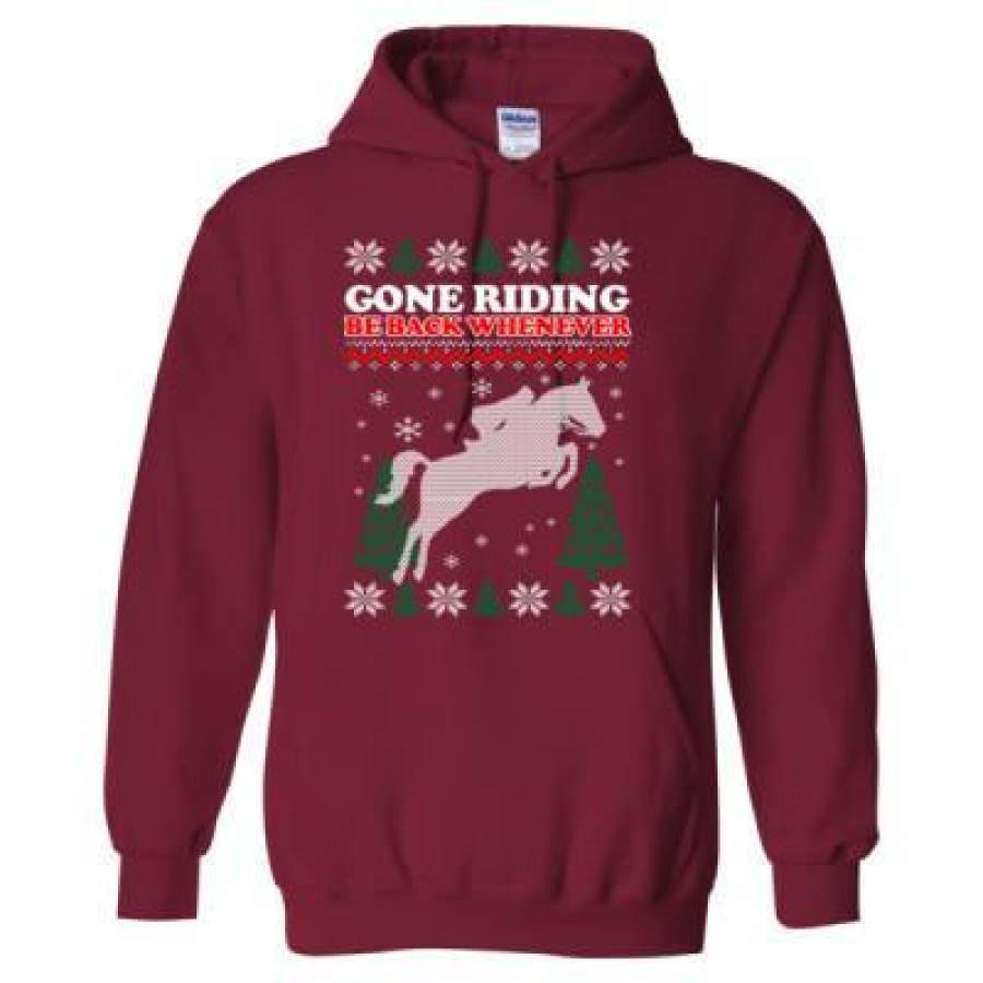 AGR Gone Riding Be Back Whenever Christmas Ugly Sweater – Heavy Blend™ Hooded Sweatshirt