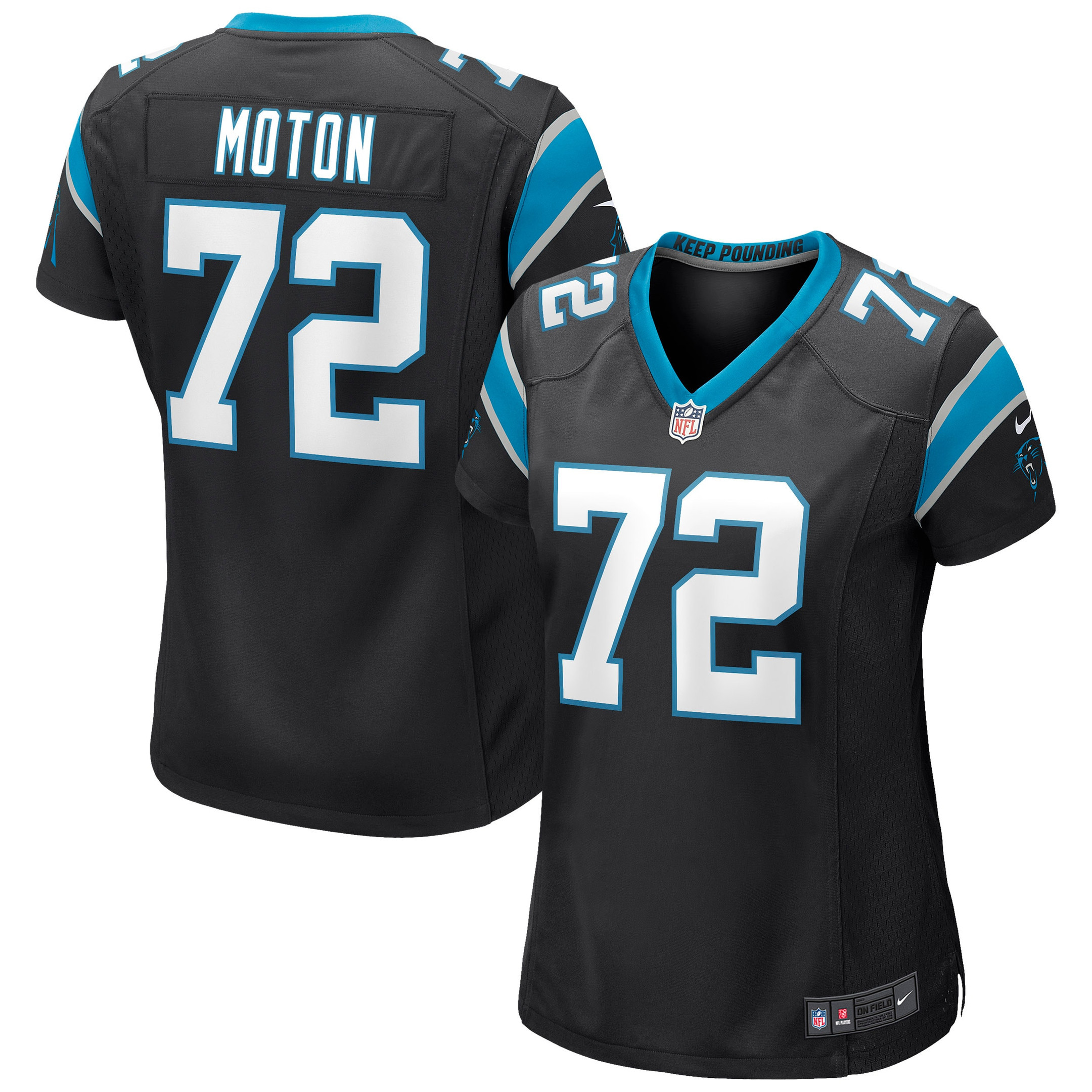 Taylor Moton Carolina Panthers Womens Game Jersey – Black NFL