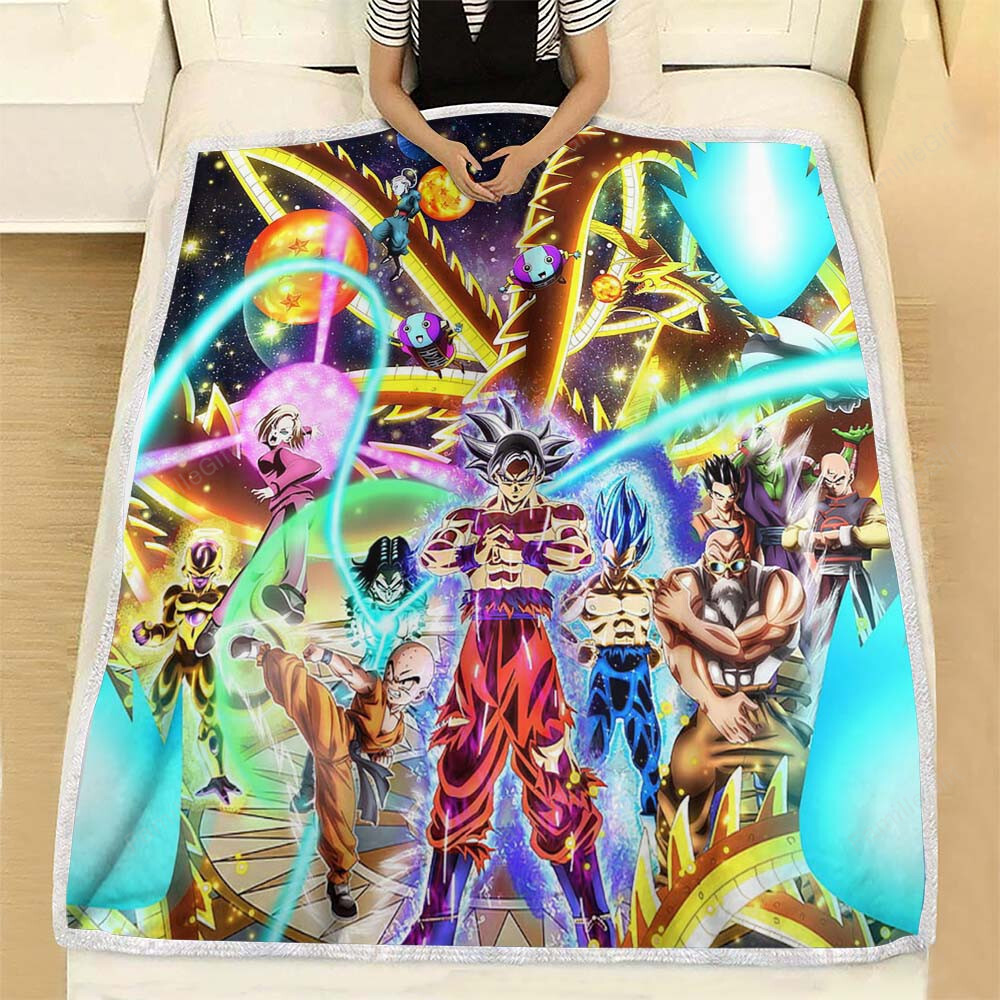 Dragon Ball Super Fleece Blanket - Dragon Ball Soft Blanket, Warm Blanket Onlytee