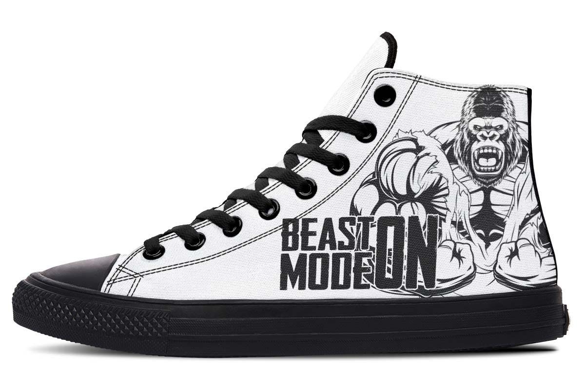 Beast Mode On Muscle Man High Top Vans Shoes