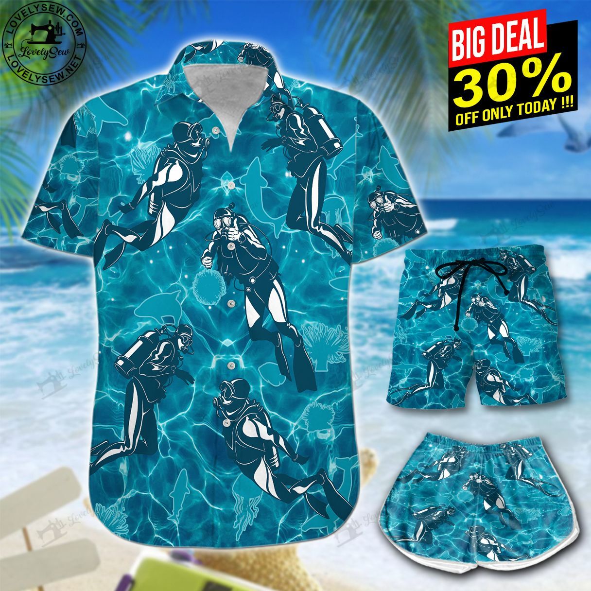 Scuba Diving Hawaiian Shirt Shorts Ha108353