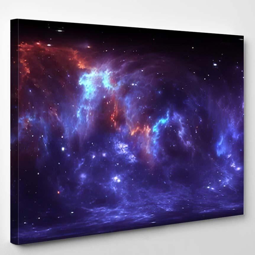 360 Degree Space Nebula Panorama Equirectangular 2 – Galaxy Sky And Space Canvas Print