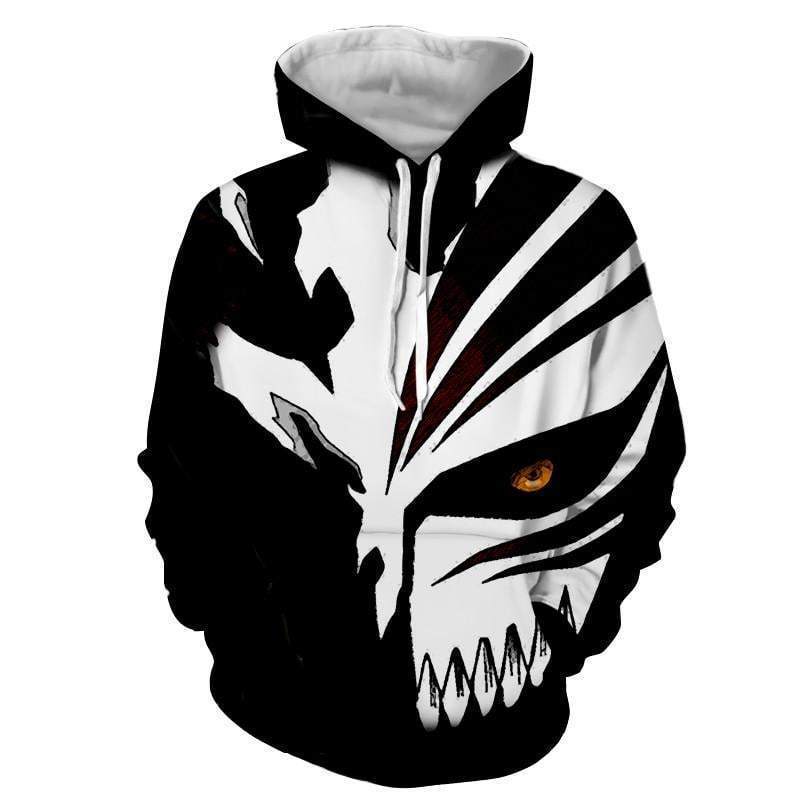 Bleach Hoodies – Black and White Hollow Mask 3D Printed Hoodie