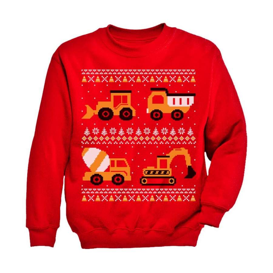 Tractors & Bulldozers Ugly Christmas Sweater Toddler/Kids Sweatshirt