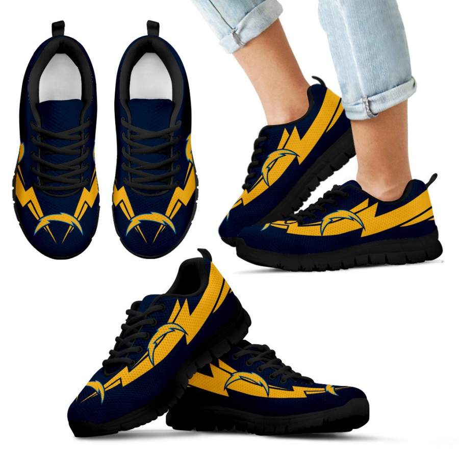 Three Amazing Good Line Charming Logo Los Angeles Chargers Sneakers