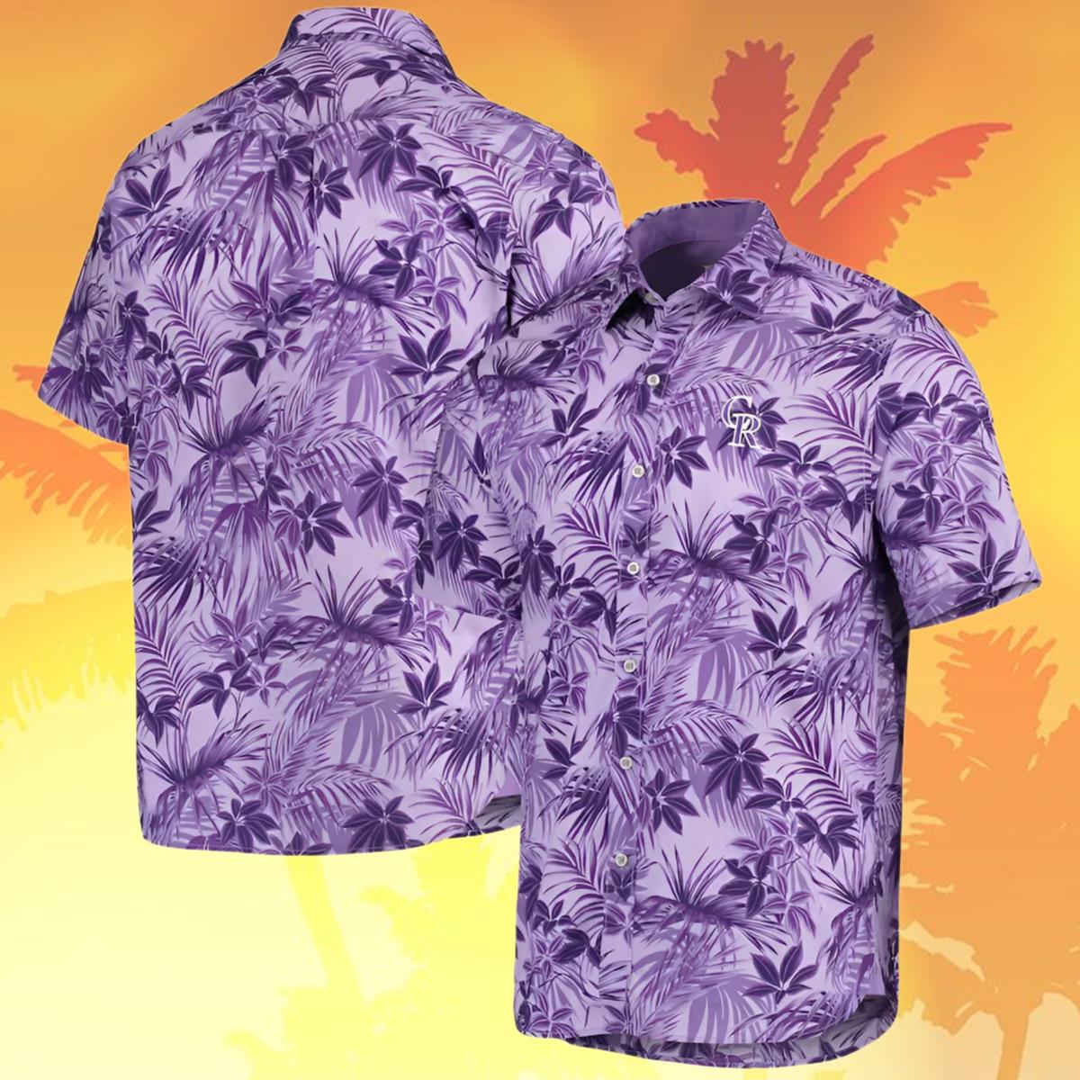 Tommy Bahama Purple Colorado Rockies Aloha Shirt