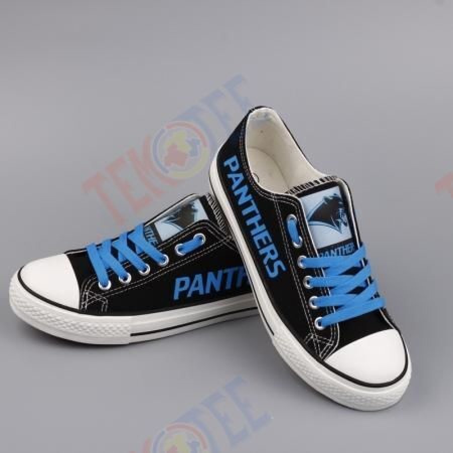 Mens Womens Carolina Panthers Low Top Panthers Running Shoes Tennis Shoes Low Top Shoes Custom Print Footwear Converse Sneakers TMT402