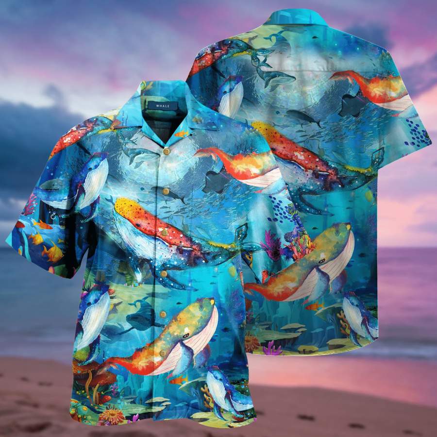 Whale Beautiful Hawaii Aloha Shirts Ha10321