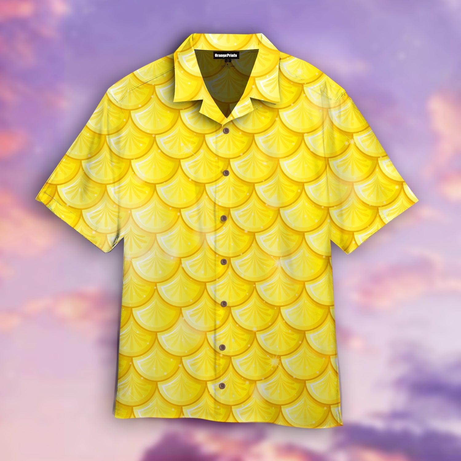 Yellow Mermaid Scales Hawaii Shirt For Men Women Ha41196