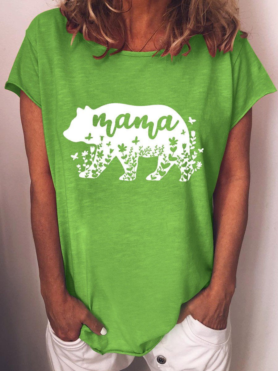 Women Mom-Mama Bear Funny Family Tee