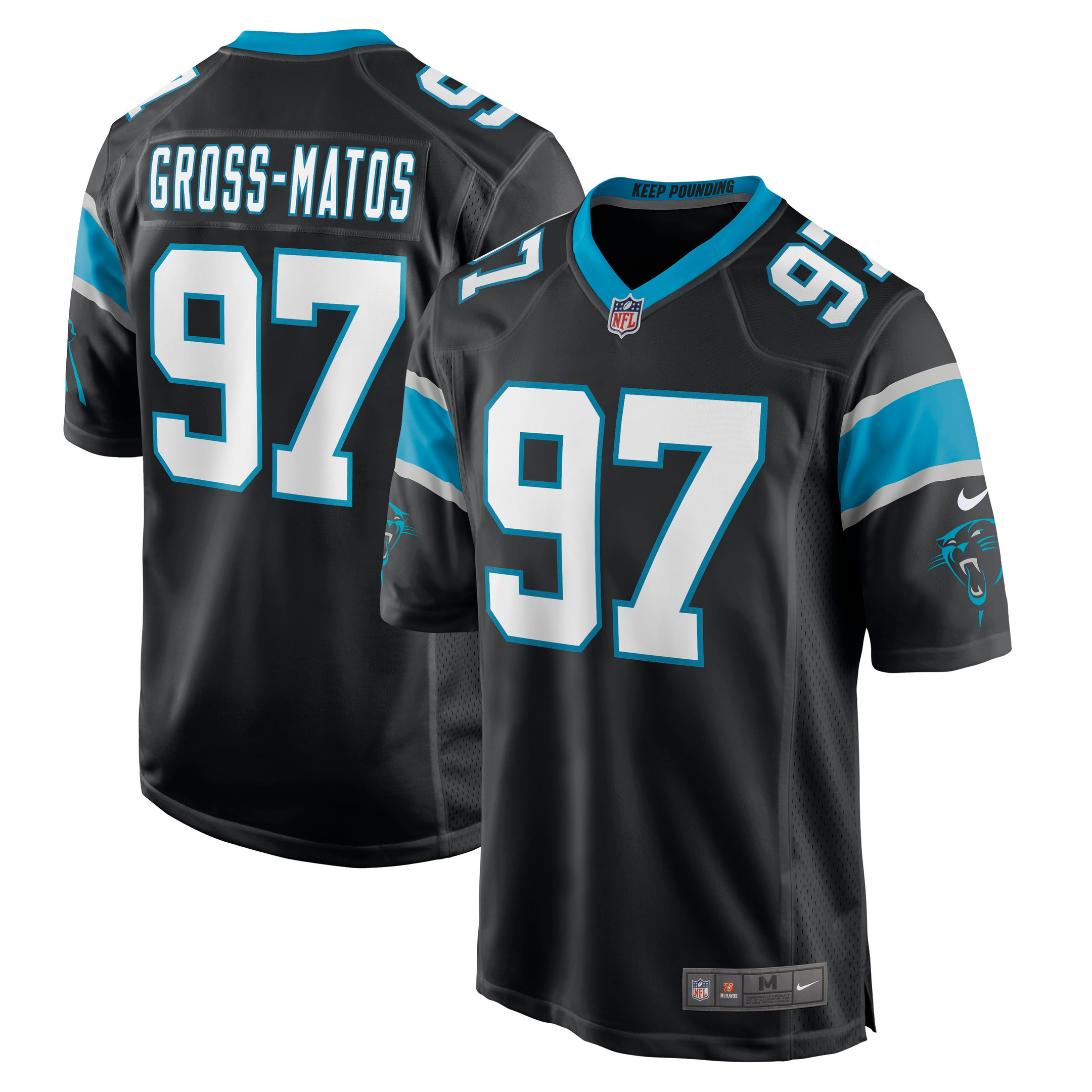 Yetur Gross-matos Carolina Panthers Player Game Jersey – Black NFL