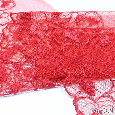 31Yards Embroidered Trimmings Red Mesh Floral Ribbon Sewing Supplies Trim Dress DIY Garment Curtains Bra Underwear Accessories alx