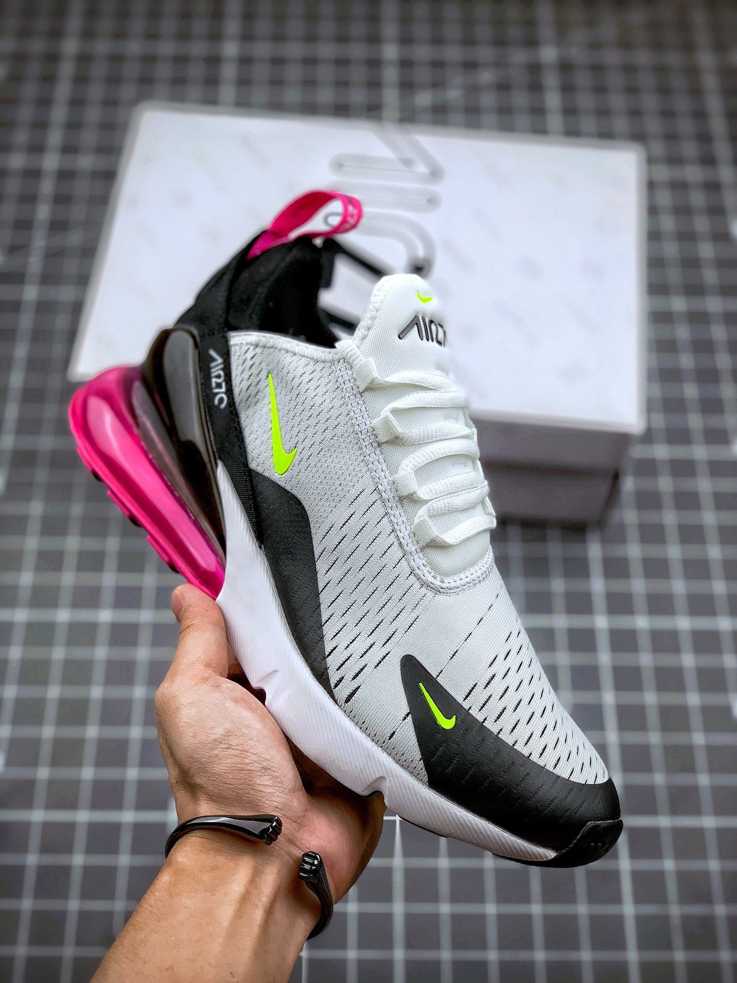 Nike Air Max 270 White Black Fuchsia Volt AH8050-109 5339752