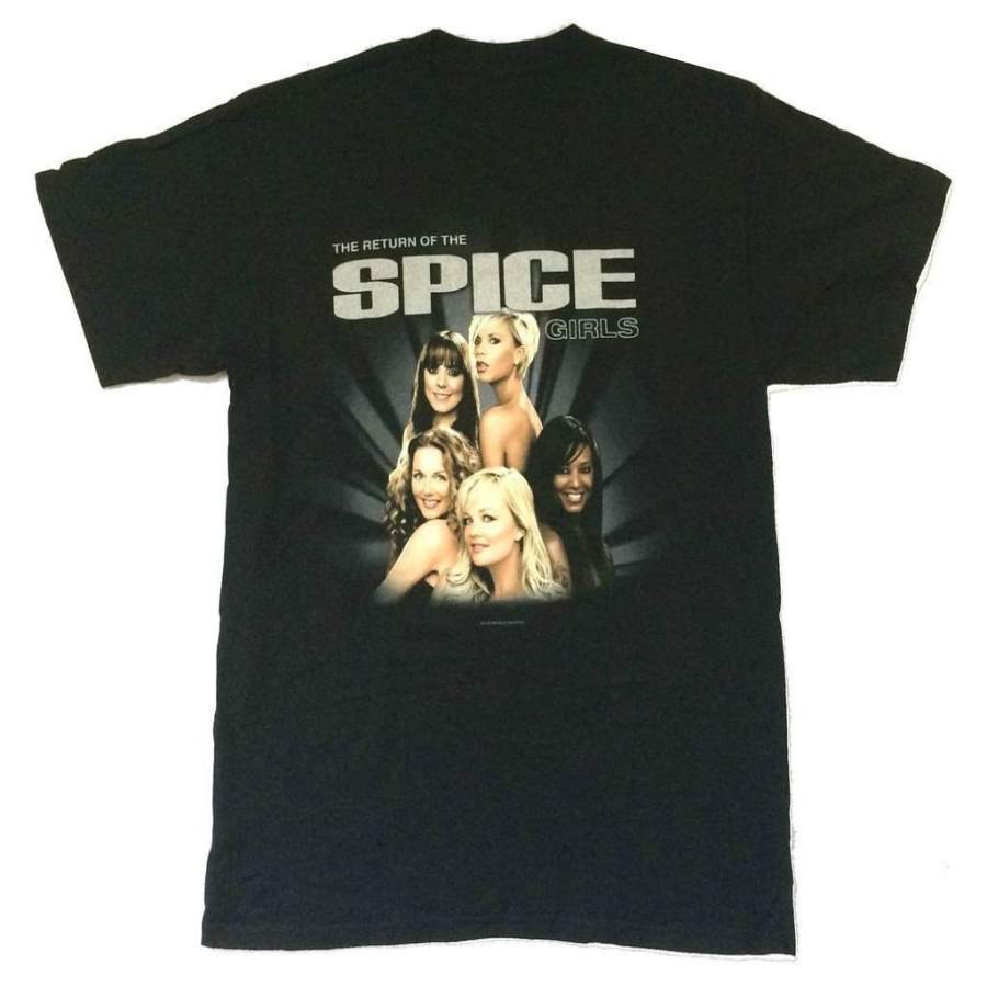 The Spice Girls Glitter Logo 2007 2008 World Tour Black Men’s T-Shirt