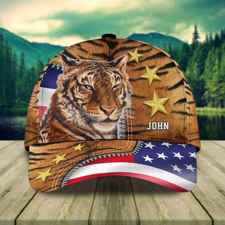 Summer American Tiger Personalized Tiger 3D Baseball Cap For Man Who Loves Tiger