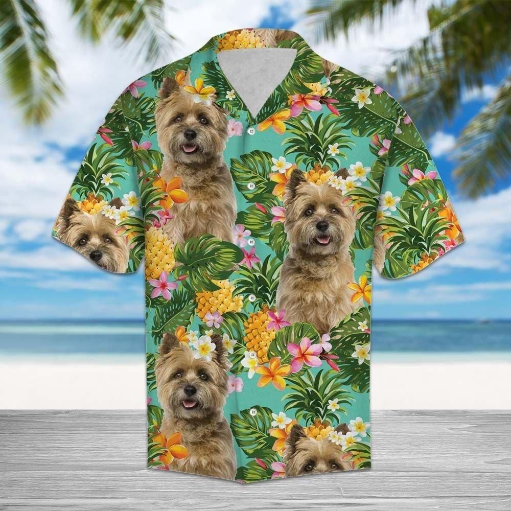 Tropical Pineapple Cairn Terrier Aloha Hawaiian Shirt Colorful Short Sleeve Summer Beach Casual Shirt For Men And Women