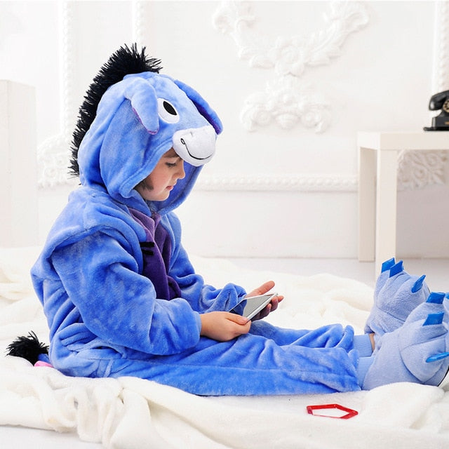 Cartoon Dinosaur Animals Children’s Pajamas Jumpsuit Hoodie