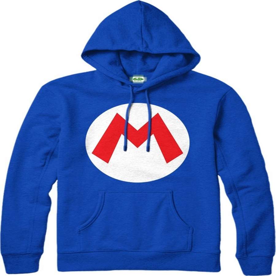 Super Mario Emblem Mens Hoodie Gaming Cotton Funny Hoodys