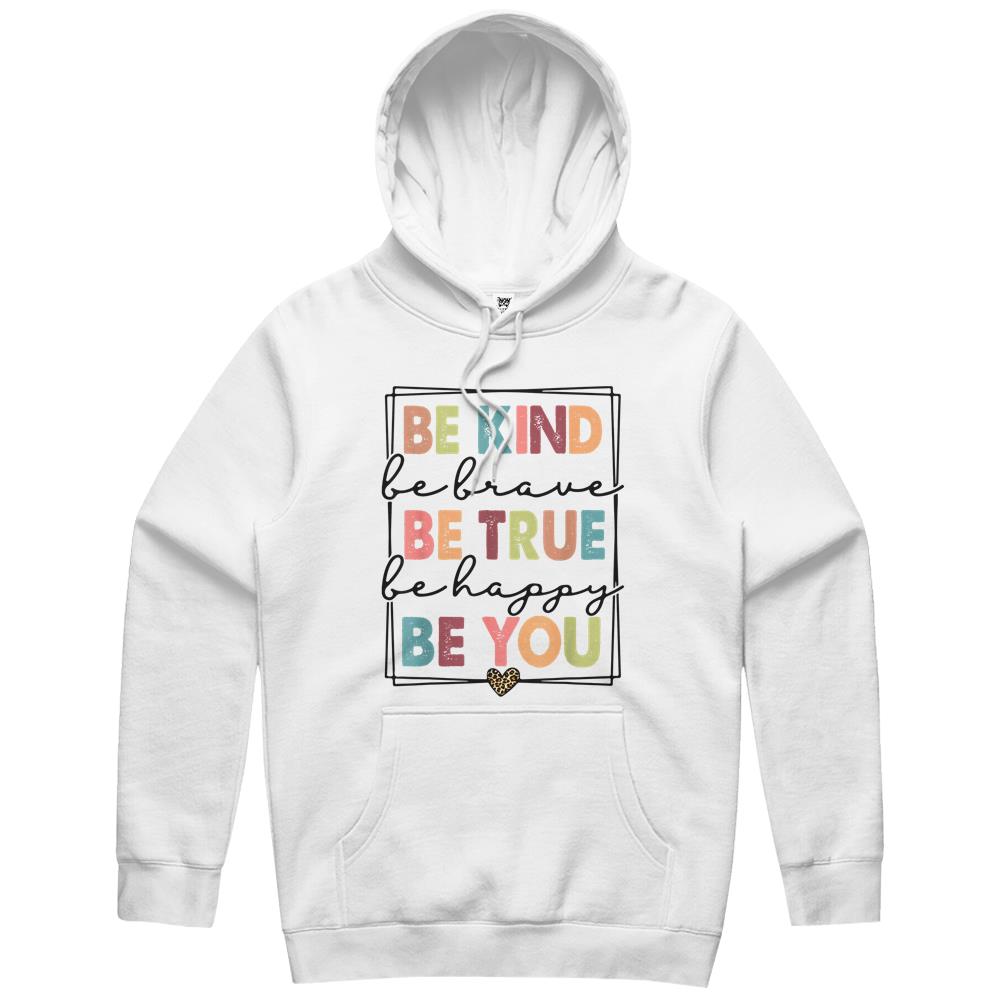 Be Kind Be Brave Be True Be Happy Be You Leopard Heart Women Hoodie