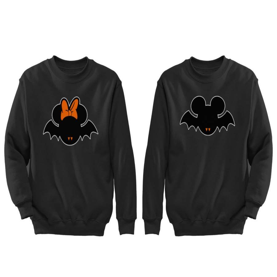 XtraFly Apparel Bat Witch Pumpkin Halloween Pullover Crewneck-Sweatshirt