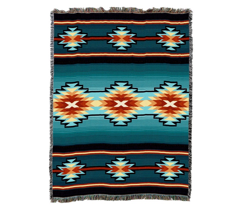 Aydin Southwest Native American Inspired Pattern Vintage Retro Style Couch Sofa Blanket,  Woven Throw Blanket Home Decor