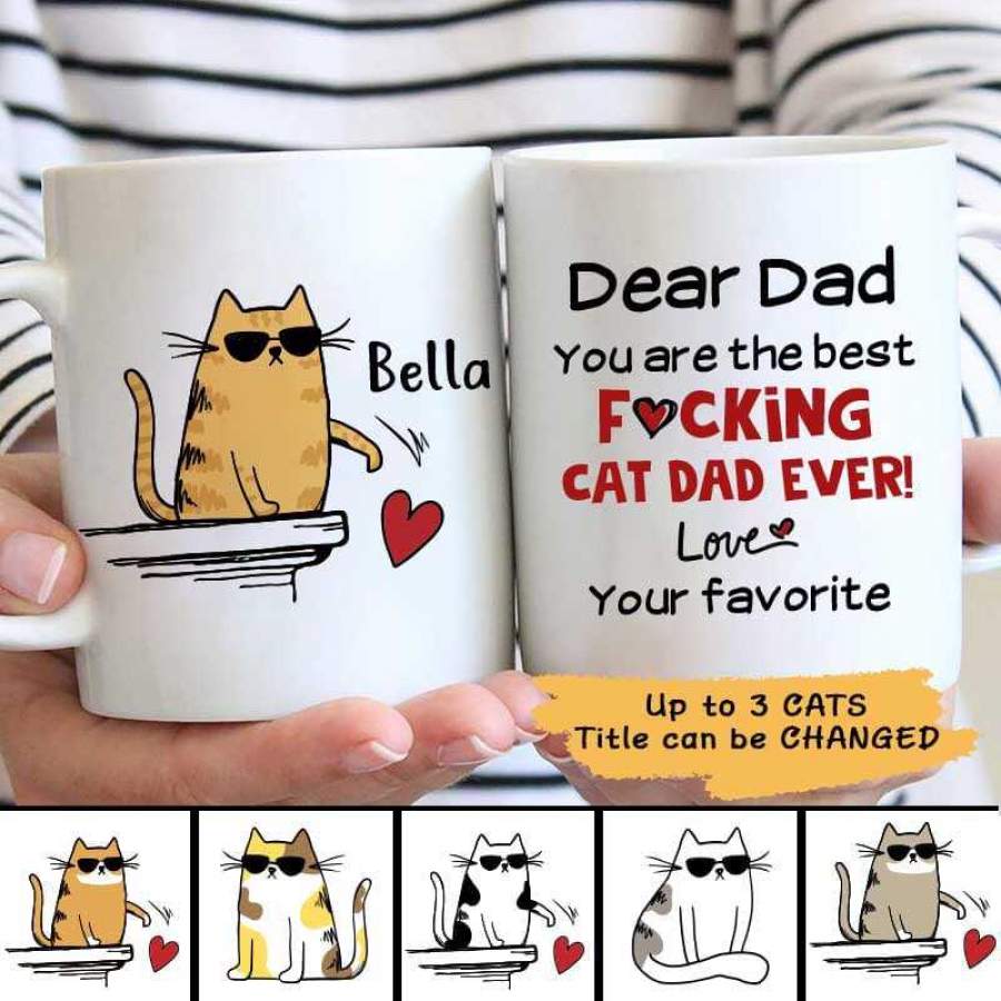 Best Dad Mom Naughty Cats Personalized Mug