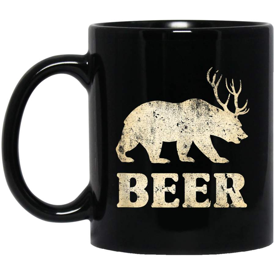 Bear Deer Funny Beer Vintage Coffee Mug