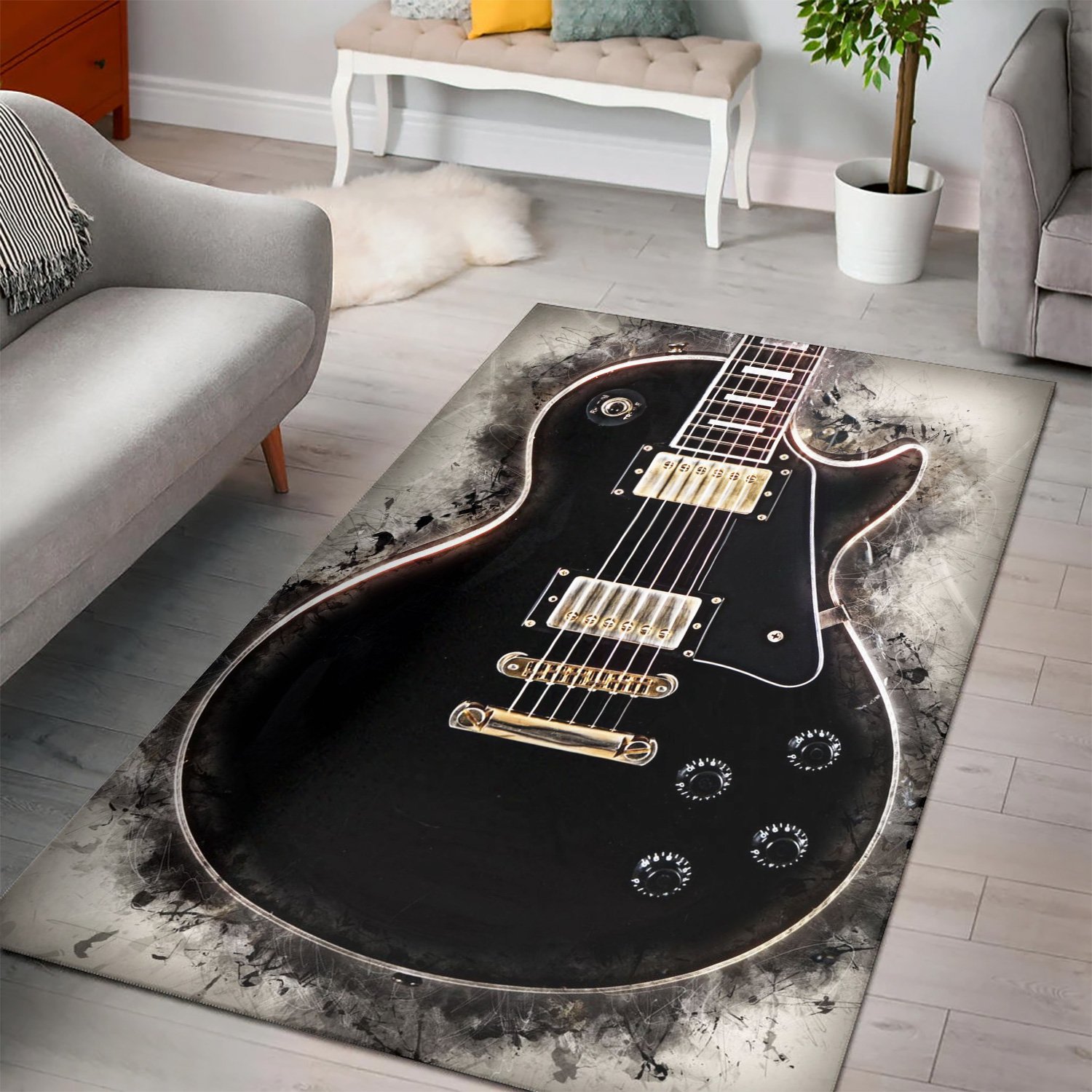 Neal Schon  Instrument Area Rug,  Living room and bedroom Rug,  Halloween Gift