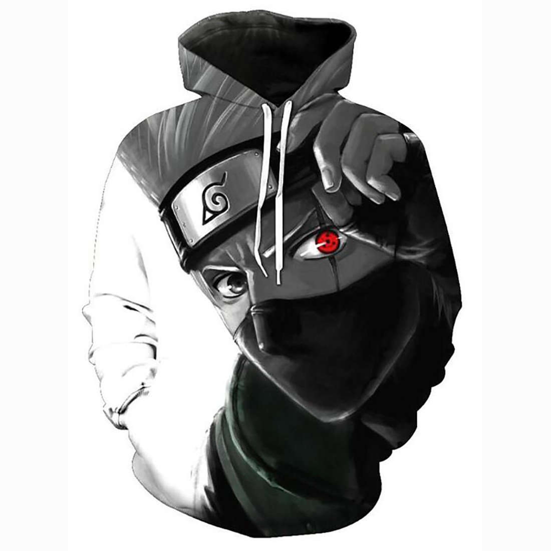 3D Anime Naurto Hatake Kakashi Character Hoodie-Hooded Casual Pullover