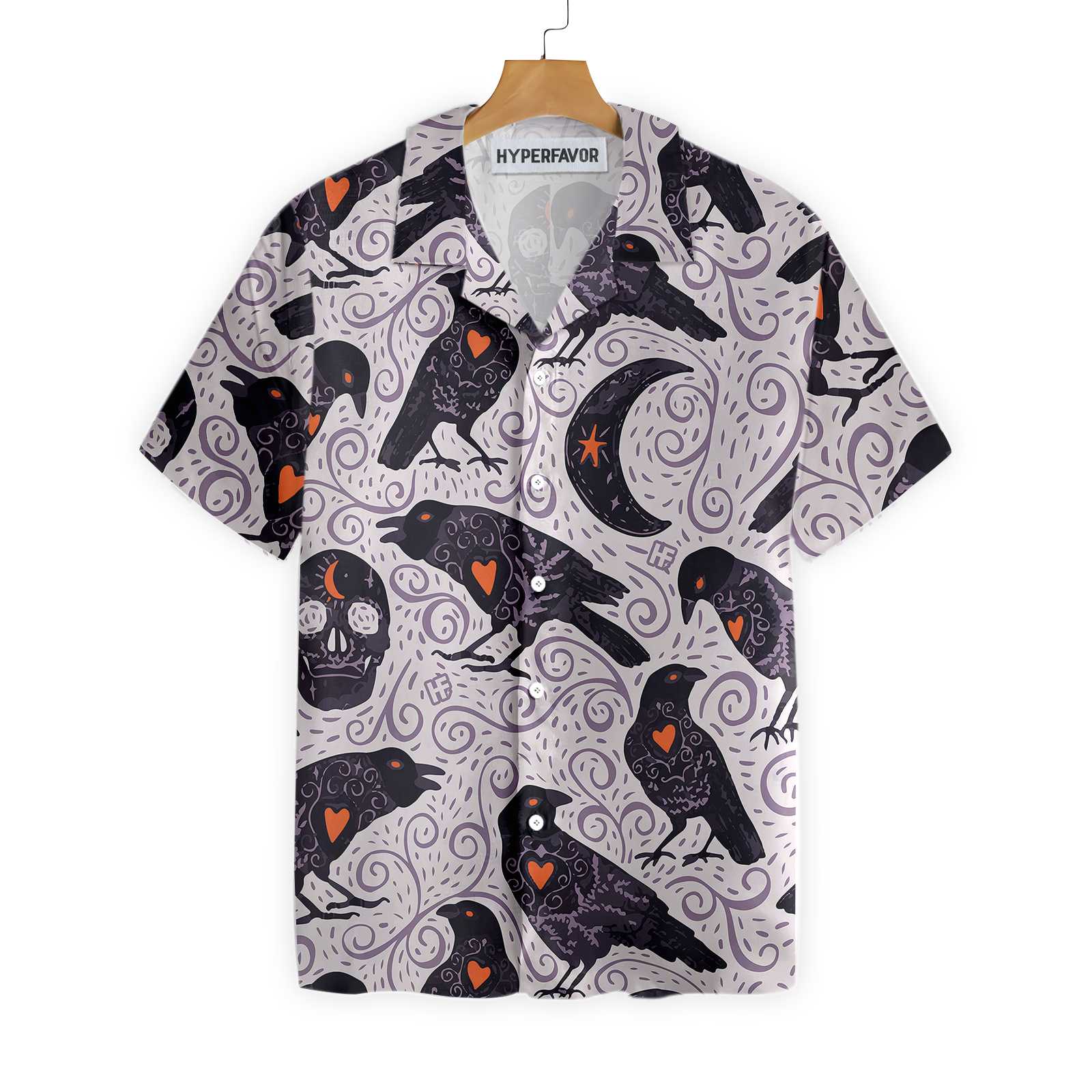 Raven And Skull Halloween Hawaii Shirt For Men Women Ha71001