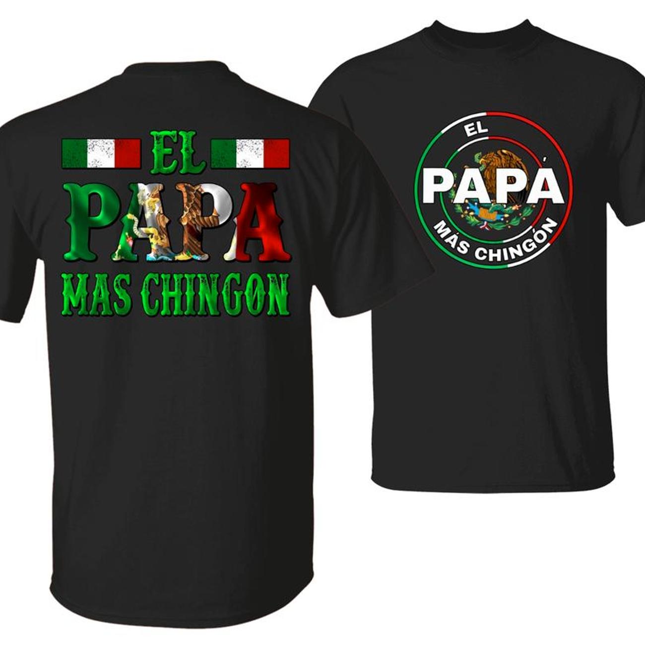 Latino Dad Gift Tee El Papa Mas Chingon Design with Eagle and Flag, Perfect for Fathers Day & Family BBQs Unisex Tops, Menswear L6