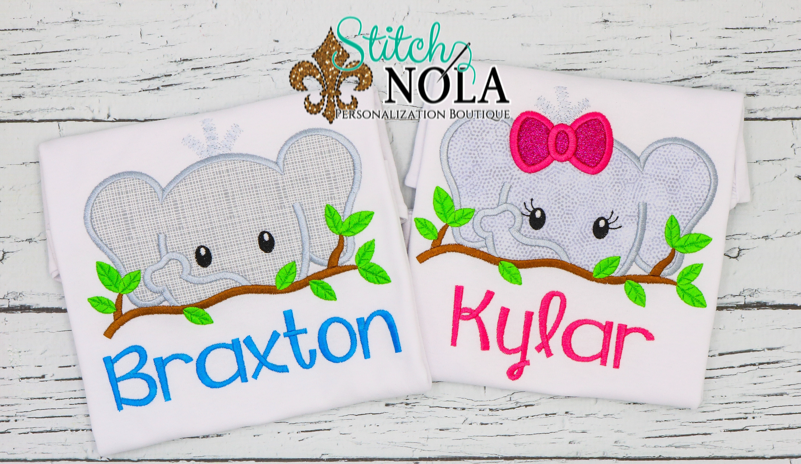 Personalized Elephant Applique Shirt