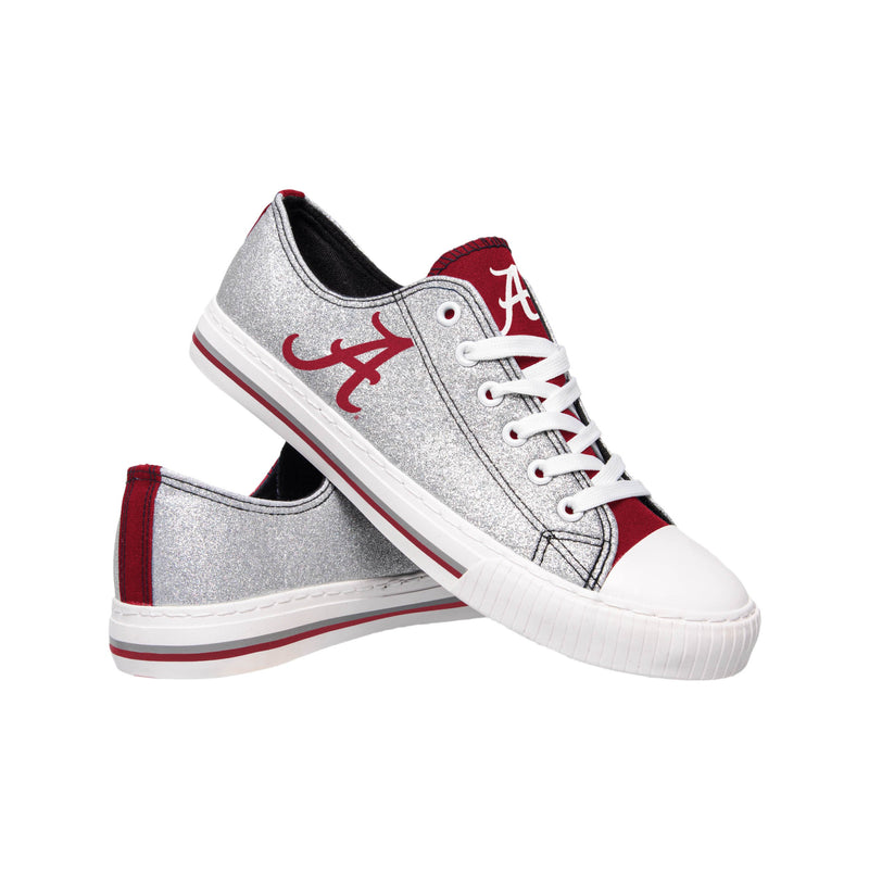 Alabama Crimson Tide NCAA Womens Glitter Low Top Canvas Shoes