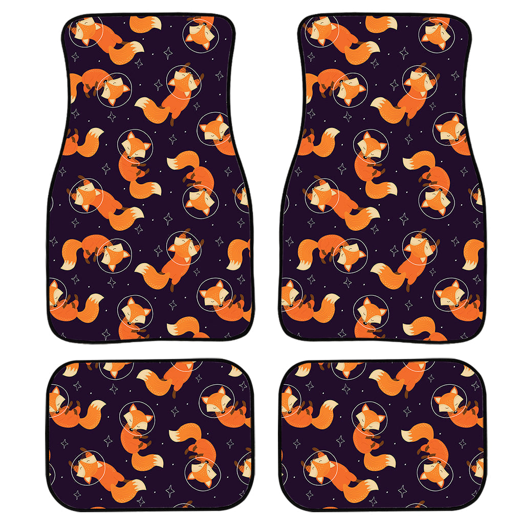 Space Fox Pattern Print Front And Back Car Floor Mats, Front Car Mat