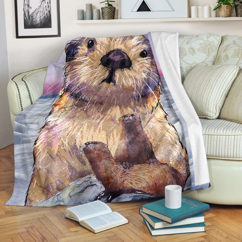 Otter Couple Blanket