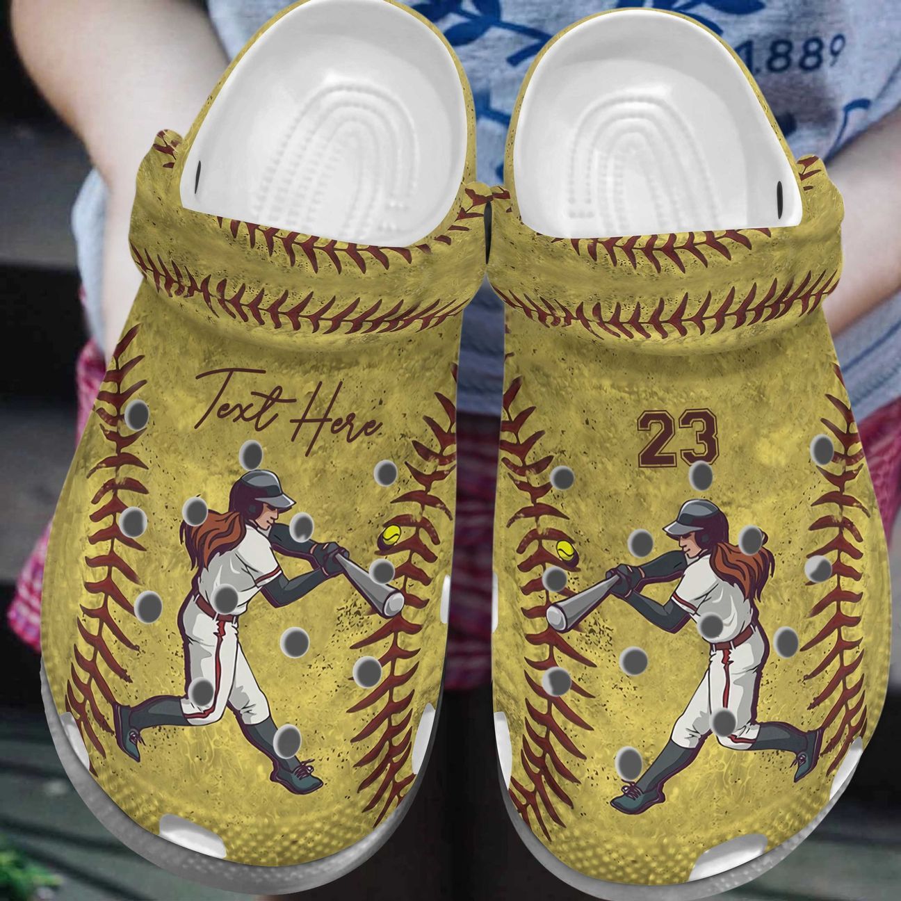 Softball Personalized Personalize Clog, Custom Name, Text, Fashion Style For Women, Men, Kid, Print 3D Batter Catcher Pitcher