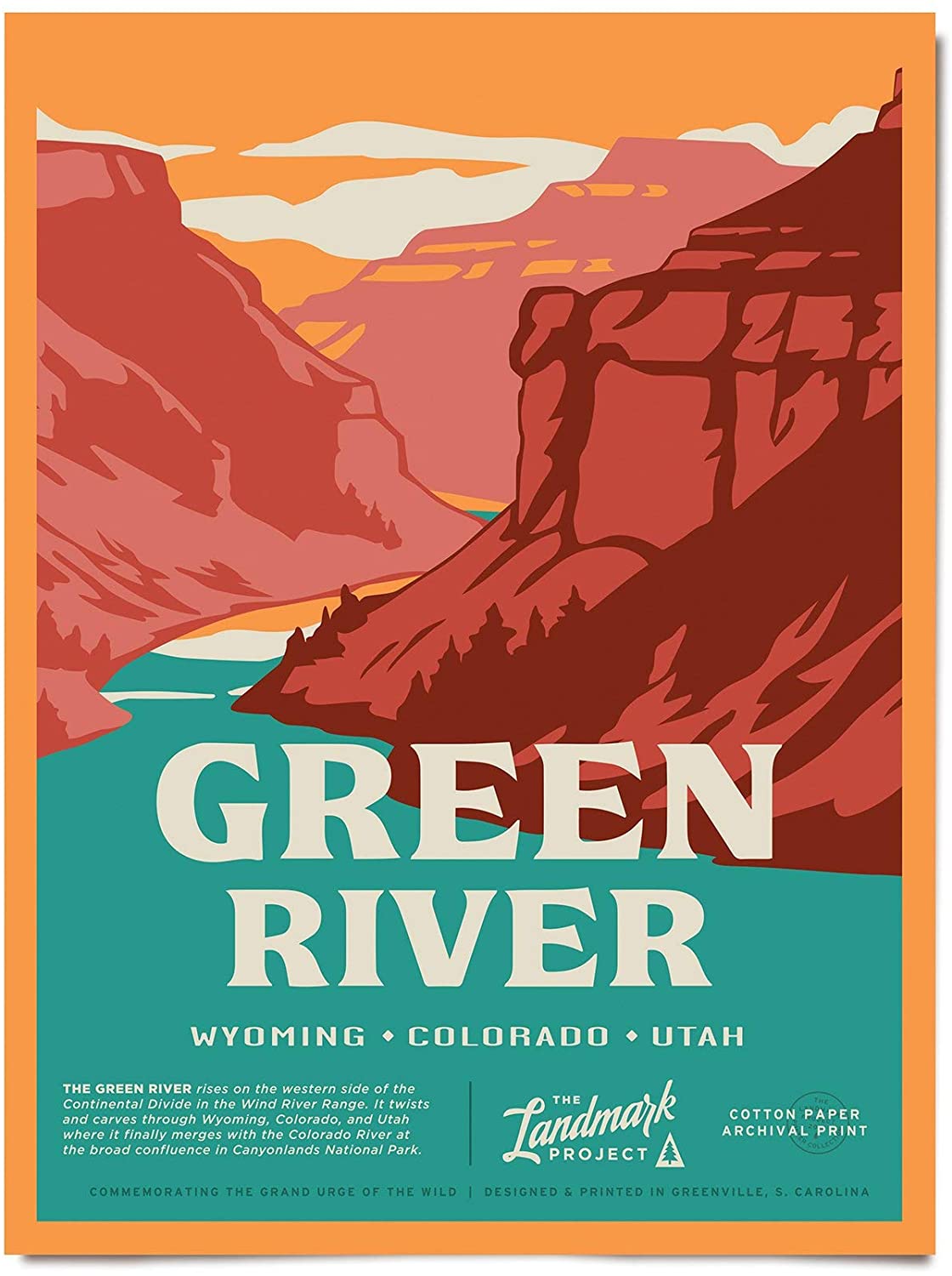 Travel Green River Visit Wyoming Colorado Utah Poster Art Print      Home Decor Gift For Men Women Family Friend On Birthday Xmas