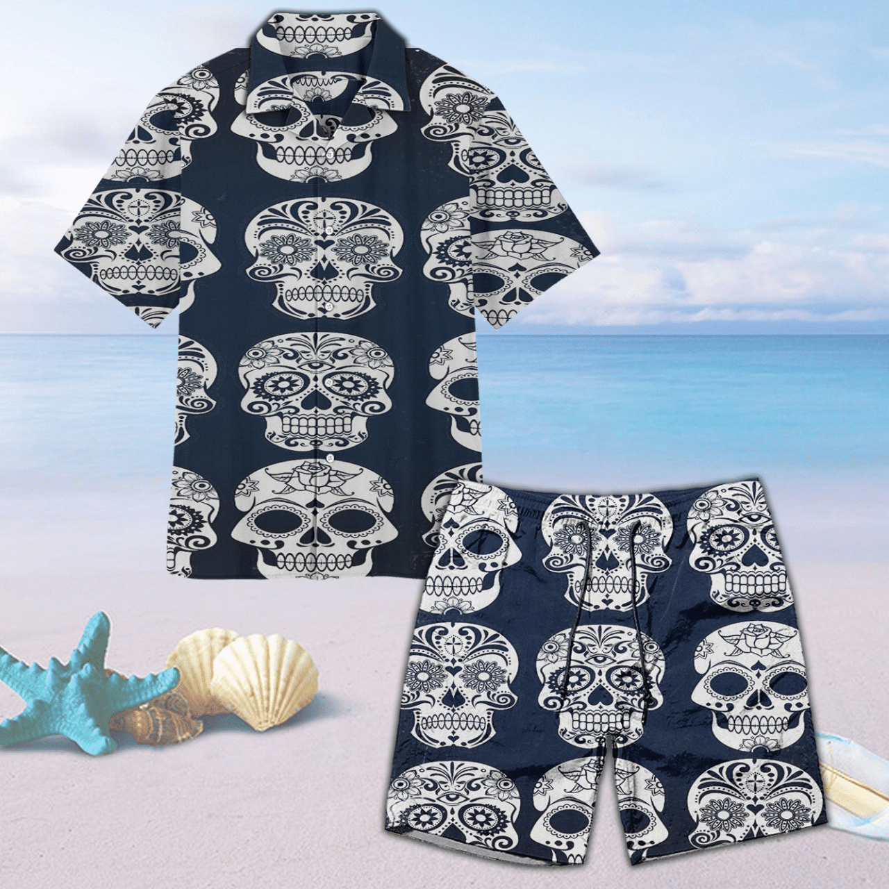 Skull Hawaiian Beach Short Ha87264