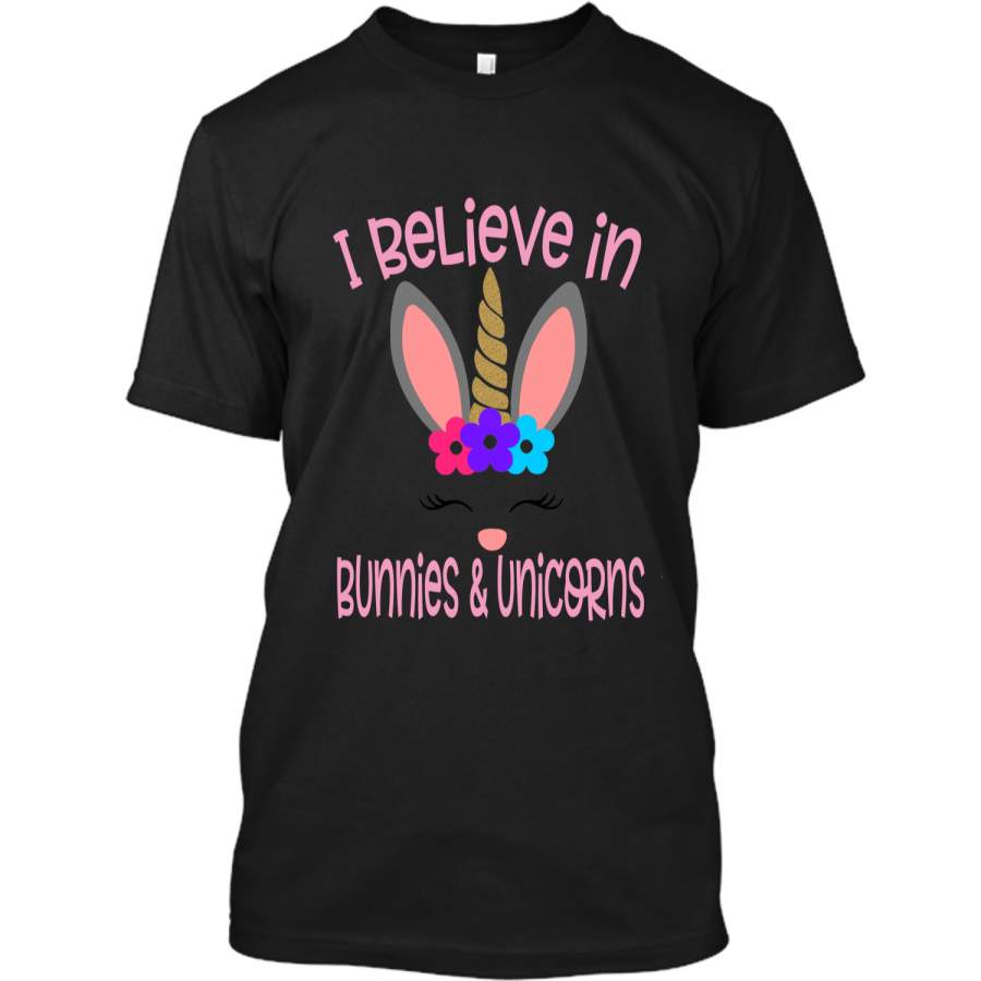 Believe Easter Bunny Unicorn Shirt Cute Easter Gift Custom Ultra Cotton