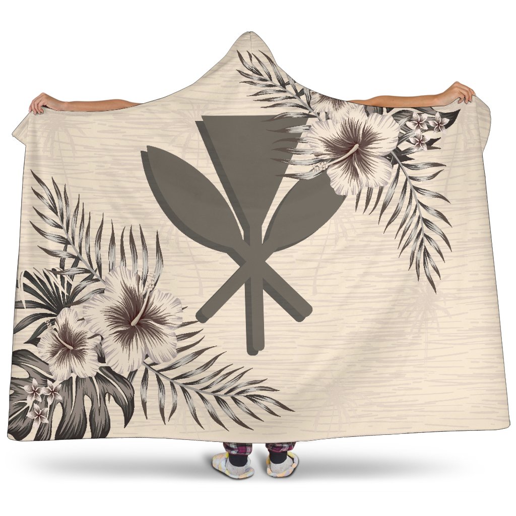 (Hawaiian) Kanaka Maoli Hooded Blanket – The Beige Hibiscus A7