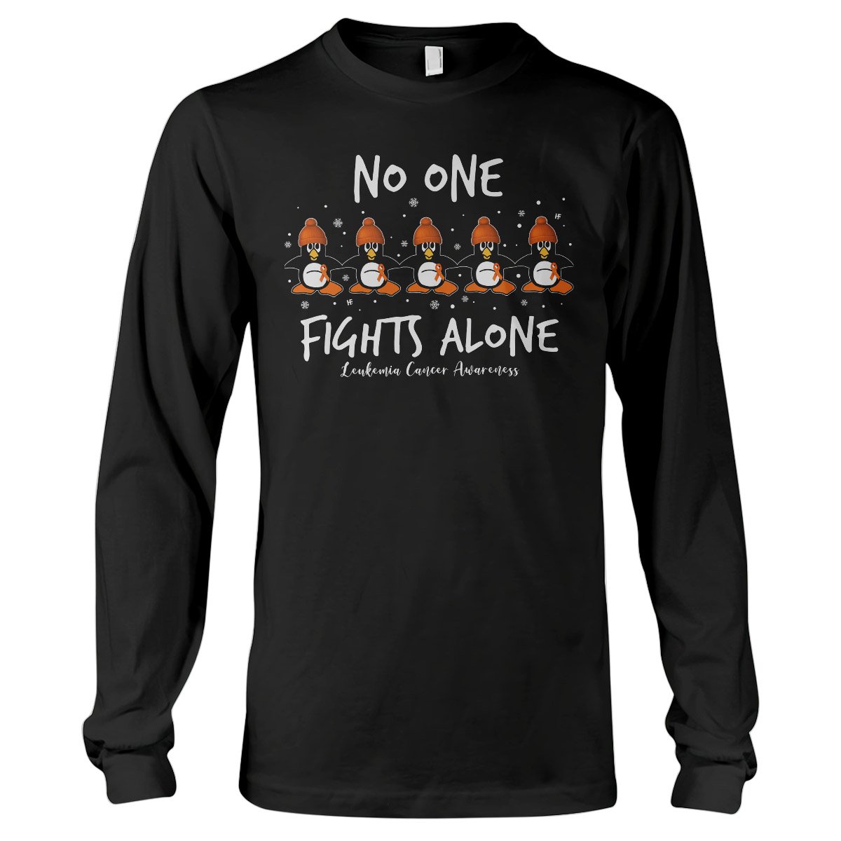 No One Fight Alone Penguin Leukemia Awareness Ez25 2812 Long Sleeve T-Shirt