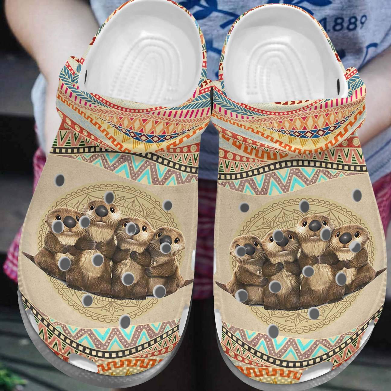 Otter Personalized Clog, Custom Name, Text, Color, Number Fashion Style For Women, Men, Kid, Print 3D Cute Otter Family