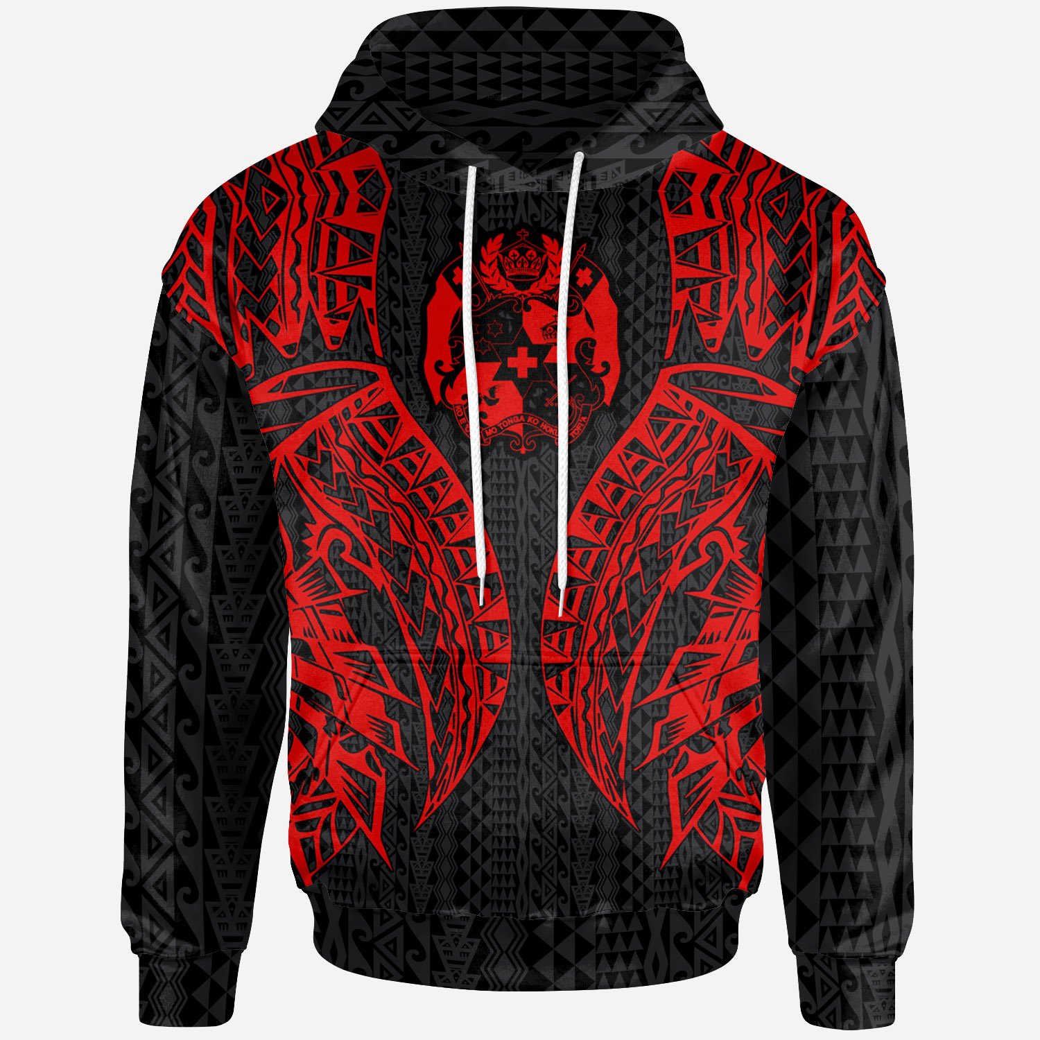 Tonga Hoodie – Polynesian Lion Head Red Style – BN39