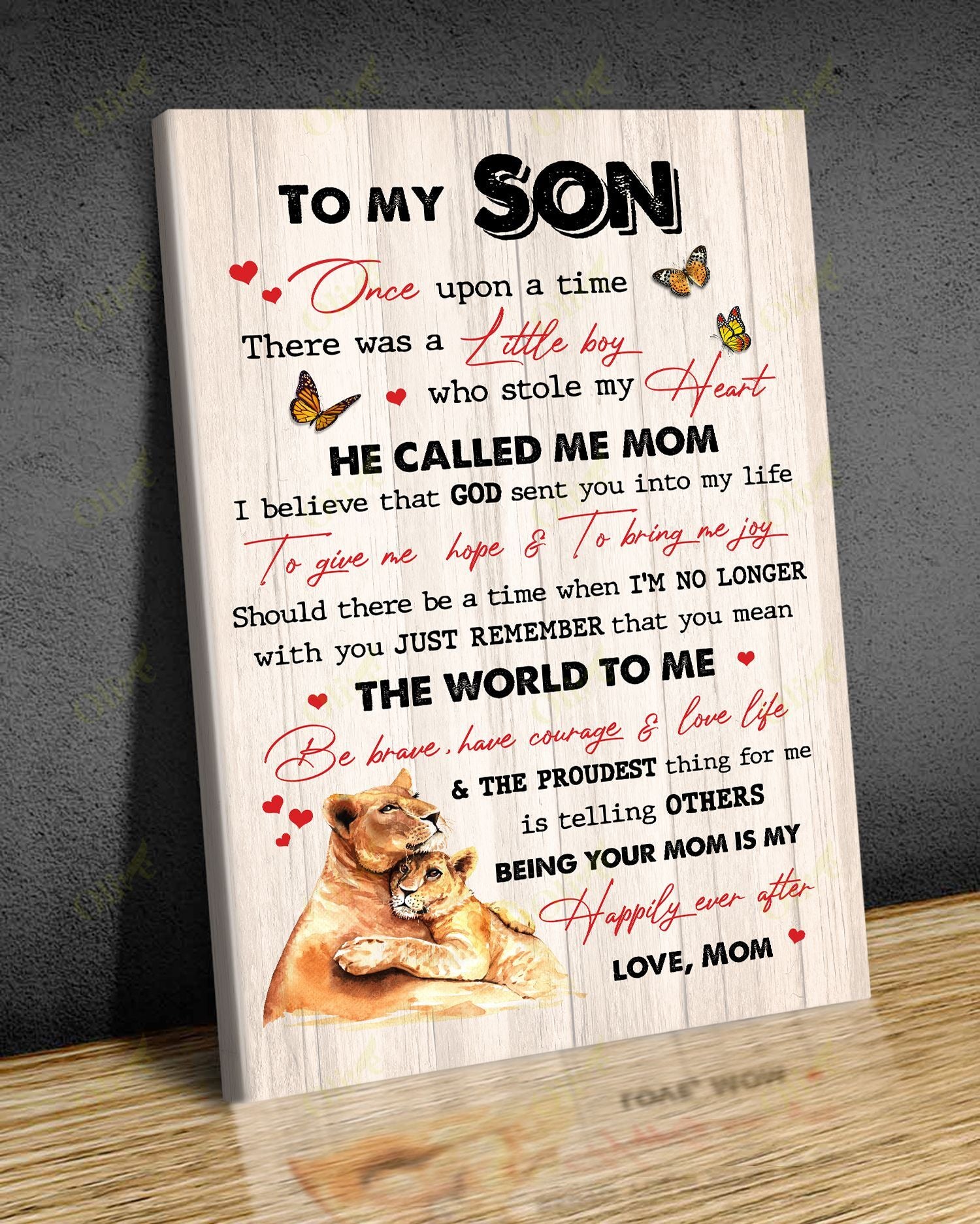 To Son – You Mean The World To Me Canvas Wall Art Home Decor