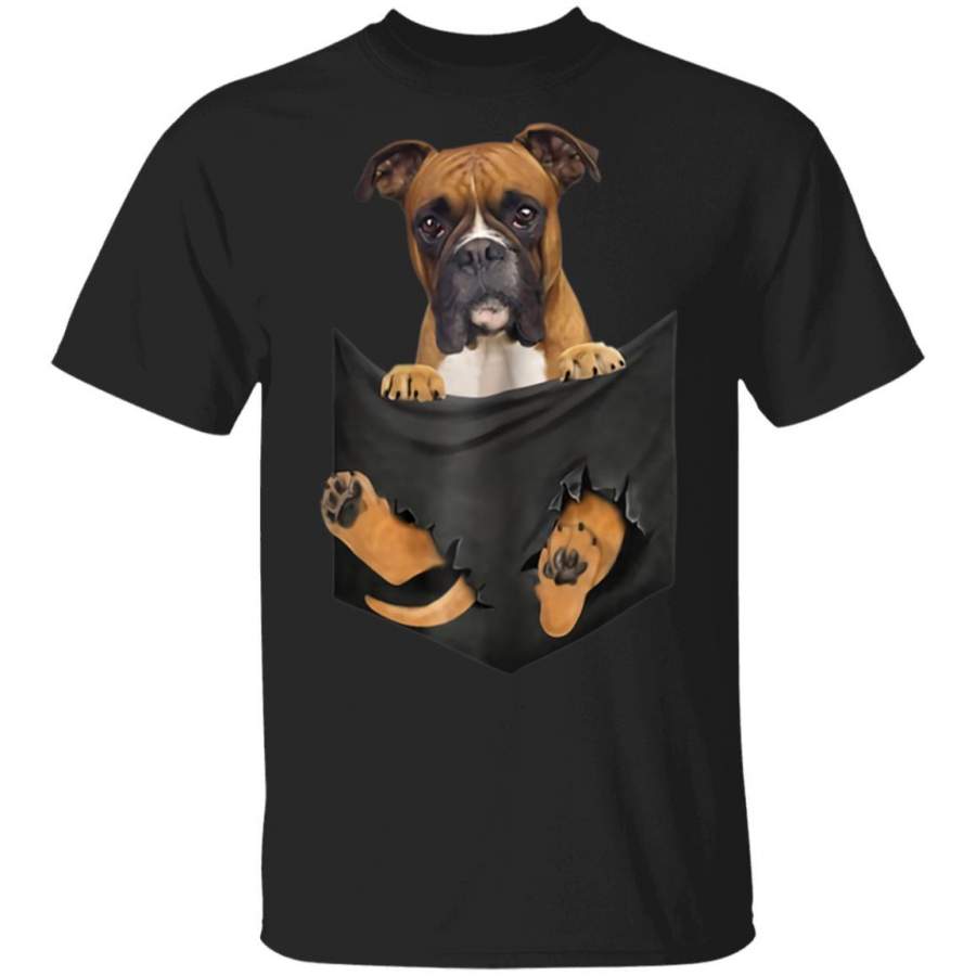 Boxer In Pocket Puppy Boxer lover, Boxer cute unisex T-shirt full size