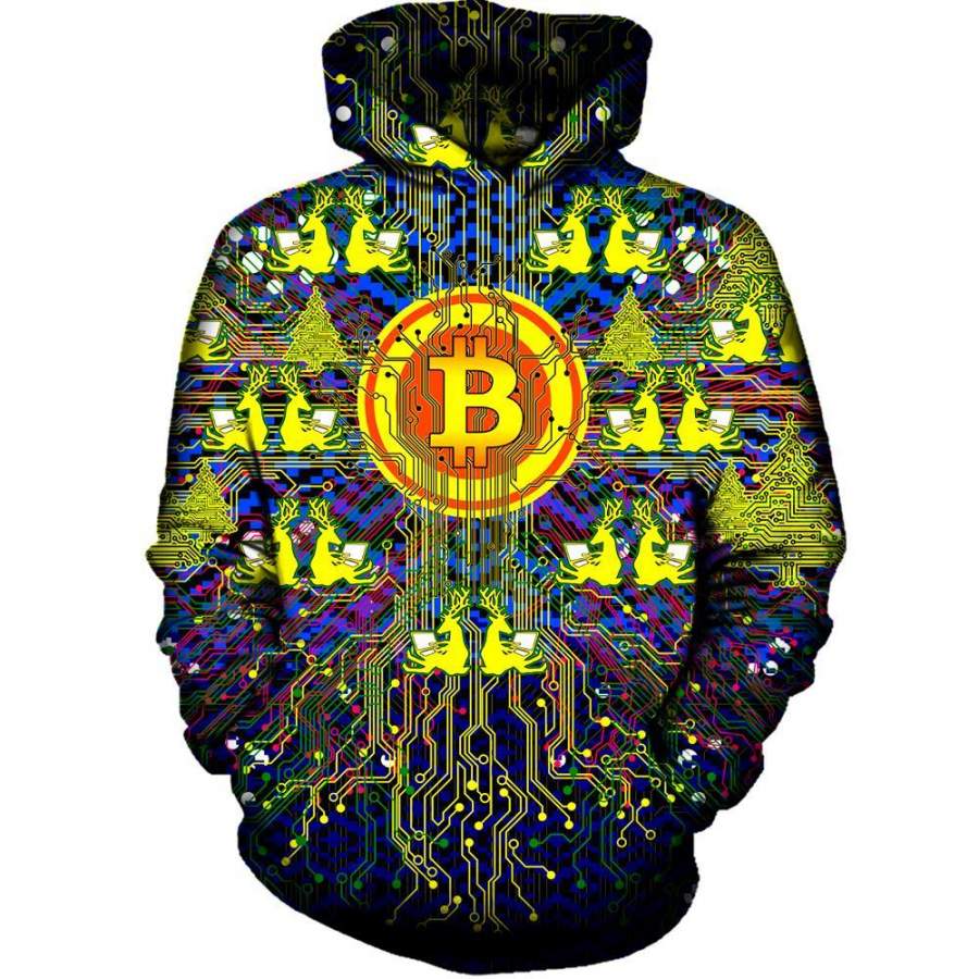 Merry Bitcoin Men/Women All-Over Print 3D Hoodie