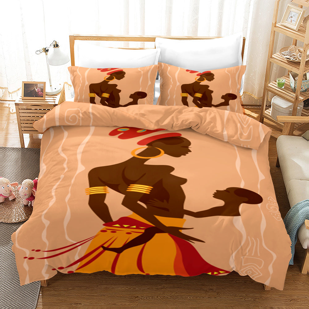 3D African Women Quilt Cover Set Bedding Set Pillowcases 165