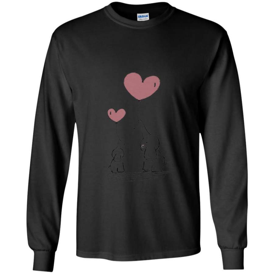 Elephants Mom Heart Balloons Family Shirt