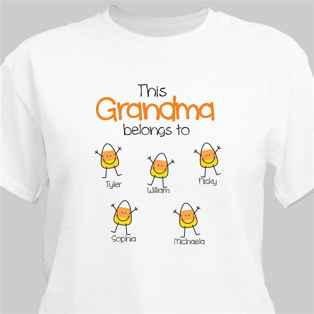 Personalized Halloween Candy Corn White T-Shirt